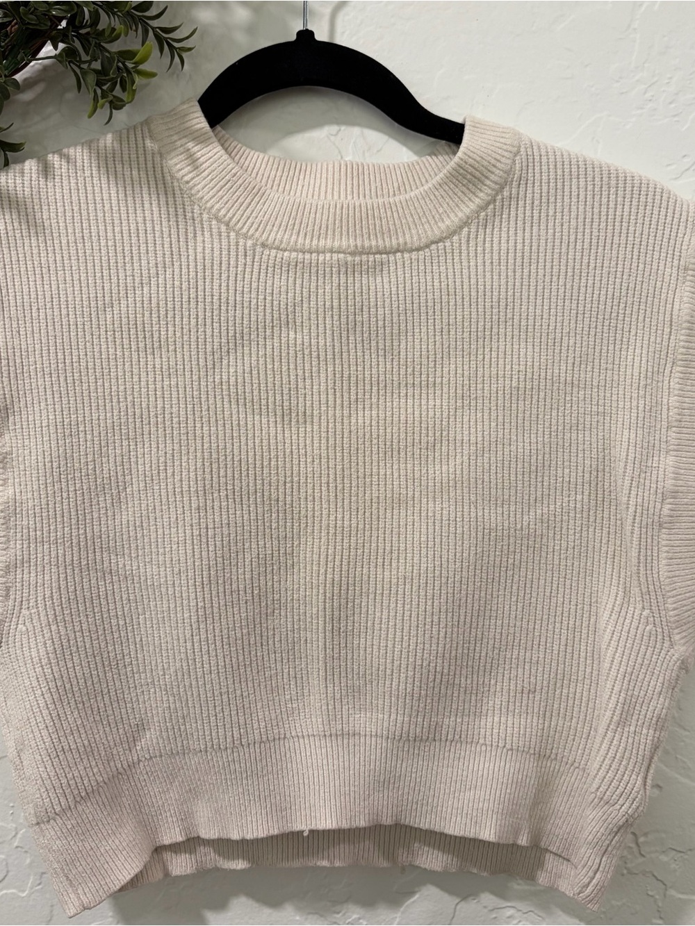 Zara Girls 11-12 Cream Ribbed Knit Sweater Vest 152cm